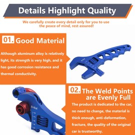 BARTOO AN Hose Fitting Adjustable Wrench 3AN-12AN Lightweight Aluminum(Blue)