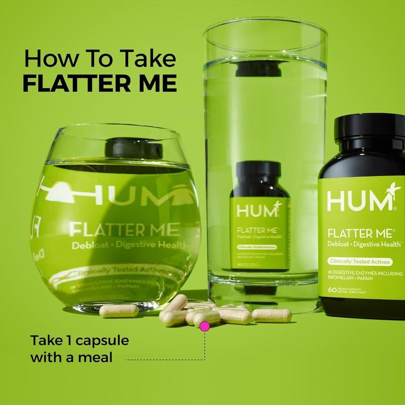 HUM Nutrition Flatter Me Digestive Enzymes, 60 Capsules