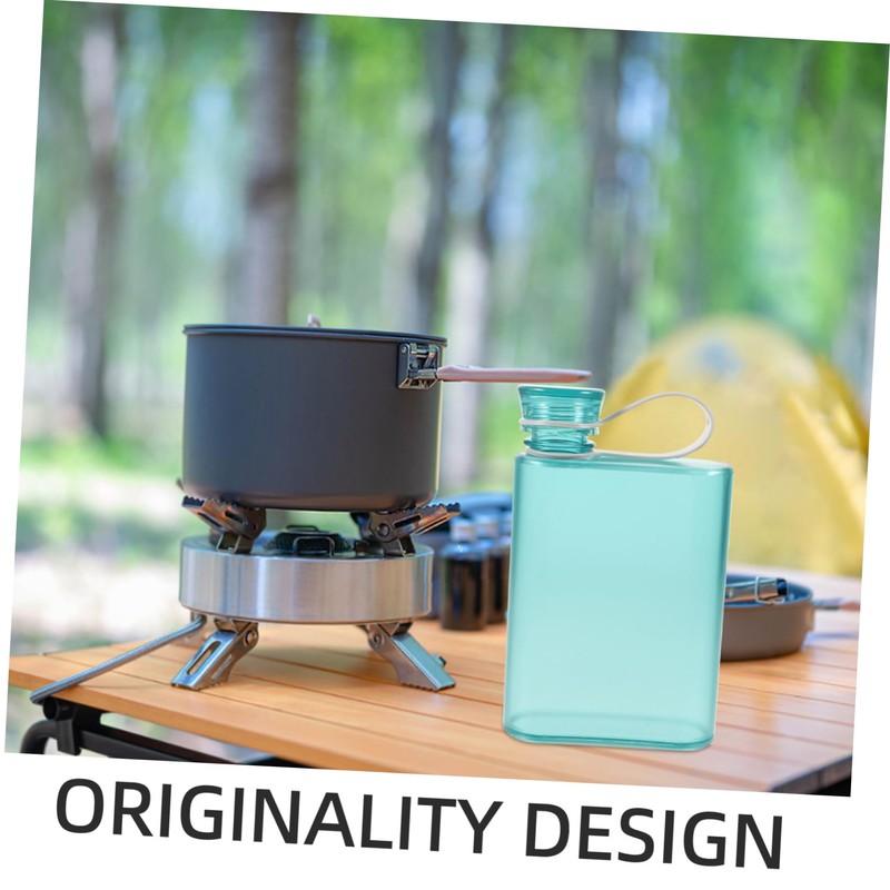 SUPVOX 5pcs Elegant Flat Water Bottle Lightweight Kettle Reusable Leakproof