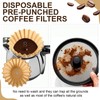 100 Pcs Coffee Filters Pre-punched for Percolator, Brown, 30 Cup