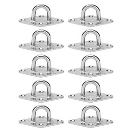 10Pcs Eye Plate 316 Stainless Steel Heavy Duty Suspension Pad Hammock Hooks Marine Fixed BuckleDia 6mm