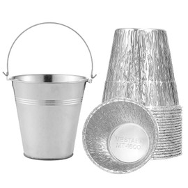 MESTAEK Grill Drip Bucket Liner 20 paquetes compatibles de repuesto Pit BOSS Liners 97292 y Traeger Grill BAC608 cubo de grasa de aluminio desechable de alta resistencia