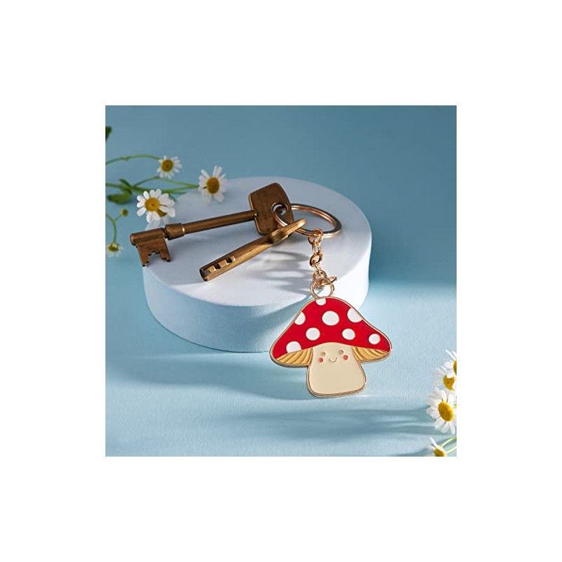 Sass & Belle Mushroom Enamel Keyring