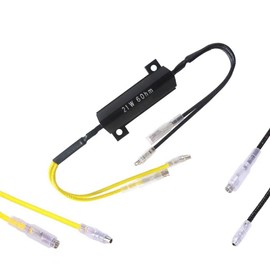 SIGANDG 4 Stück LED-Leistungswiderstand Lastwiderstand,Motorrad Blinkeranzeige Widerstände Kabel,Motorrad Blinkwiderstand Adapter Flash Fix Fehler für Motorrad,21 W 6 Ω