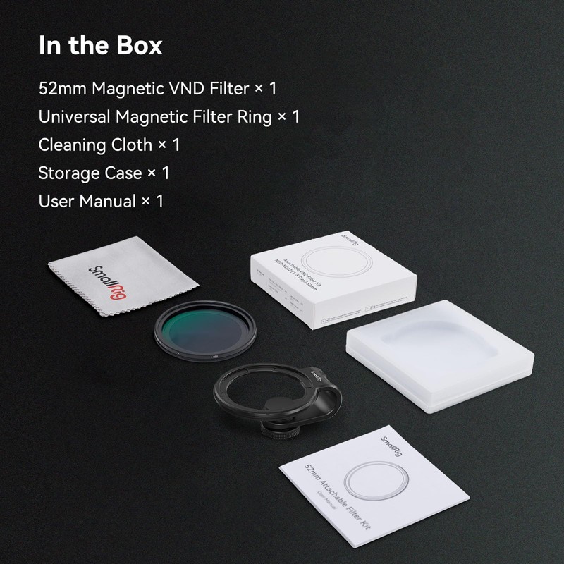 SMALLRIG Attachable VND Filter Kit ND2-ND32 (1-5 Stop) with Universal