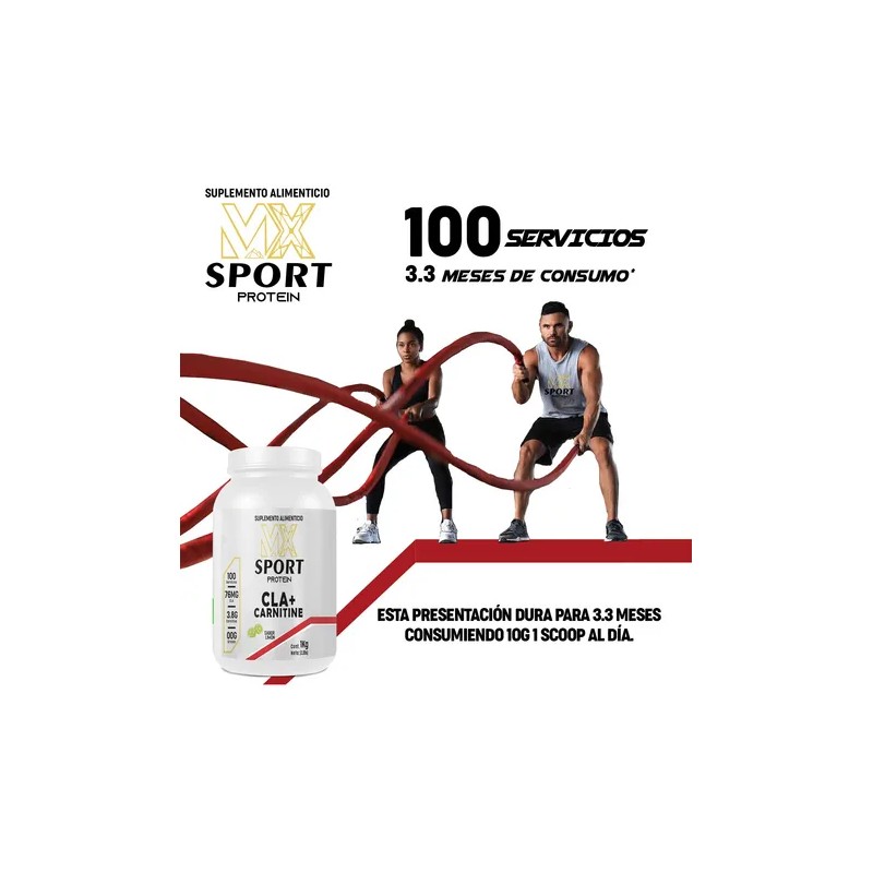 Cla Carnitina Mx Sport 1 Kg Pre Entreno 200 Servicios