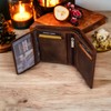 MORUCHA Small Genuine Distressed Leather Wallet for Men - Bifold