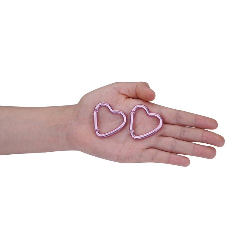 munkees, Mini Heart Carabiner Keychain (2 x Pink)