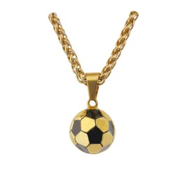 Toogod 18K Gold-plated Soccer Necklace 3D Soccer Football Necklace Pendant Chain for Men Women Hip Hop(Updated)