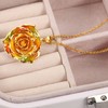 AliveRose Rose Pendant Necklaces Gifts for Women, 24K Gold Dipped