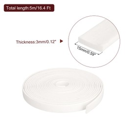 uxcell Silicone Foam Seal Strip, 0.12" x 0.6" x 16.4 Ft Square Solid Weather Stripping Sponge Rubber Bar for Door Window DIY Gasket Automotive, White