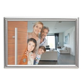 MIMOSA MOMENTS Dots Silver-tone Plating Metal Picture Frame with Stand, Display 5x7 Photo (Silver,5x7)