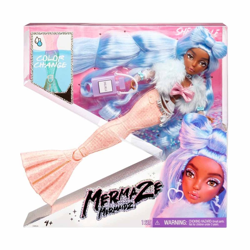 MERMAZE MERMAIDZ Color Change Shellnelle Mermaid Fashion Doll with Designer