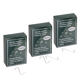 Ball Hangers S Hooks for Christmas Tree Decorations, Quick Hanger, Christmas Bauble Hangers, 33mm (Pack of 150 - 33mm Long, Silver)