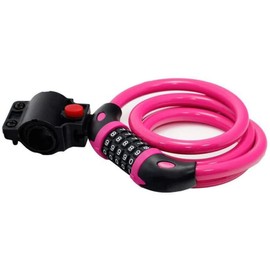 Bike Lock, GoFriend Bicycle Lock High Security 5 Digit Resettable Combination Coiling Cable Lock Best for Bicycle Outdoors, 1.2mx12mm (Pink)