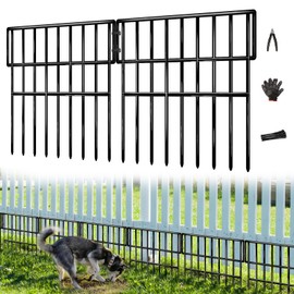 35 Panels Animal Barrier Fence, 38 Ft(L) X 13 in(H) No Dig Garden Edging Border for Yard, Anti Digging Defense Barrier, Rustproof Metal Outdoor Decorative Garden Fences for Dogs, Rabbits
