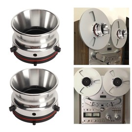 1 Pair Nab Hub Adapters, 10 Inch Opener Universal Hub Adapter for Studer ReVox, for Akai, for Teac, Polished Aluminium, Nab Hub Device (Silver)