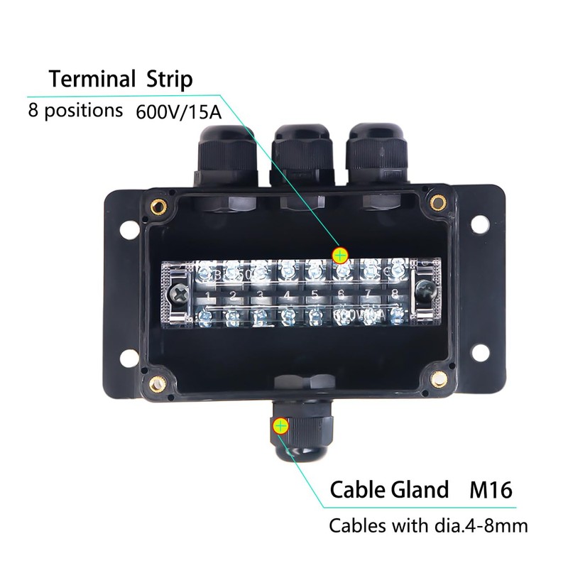 YETLEBOX Watertight Junction Box, IP67 Waterproof Electrical Project Box with