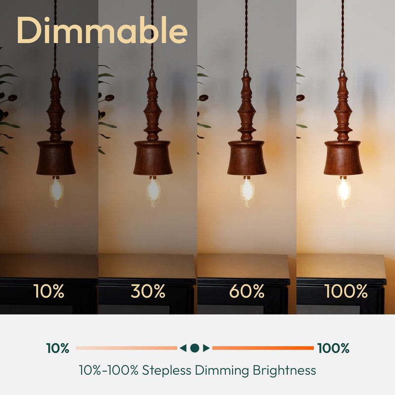 ALAMPEVER 12 Pack Chandelier Light Bulbs 100 Watt Equivalent, 800LM