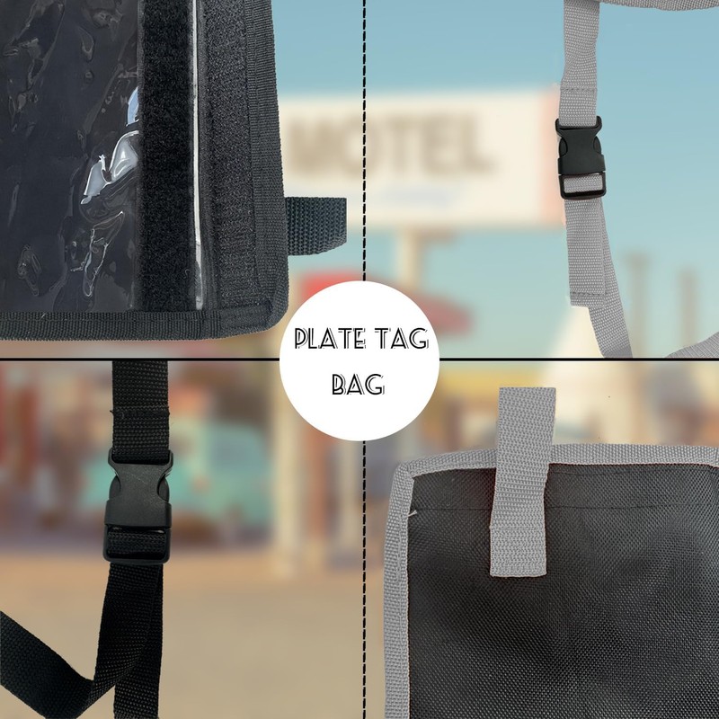 License Plate Holder with Hanging Strap, Test Drive Tag Bag,
