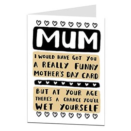 Funny Mothers Day Card Rude Wet Yourself Design From Son Or Daughter