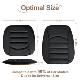 BOPUOVRE Memory Foam Car Seat Cushion with Breathable Fabric & Non-Slip Gel, Universal Fit for Car Truck Office Home 19.6x18x1.2 Black