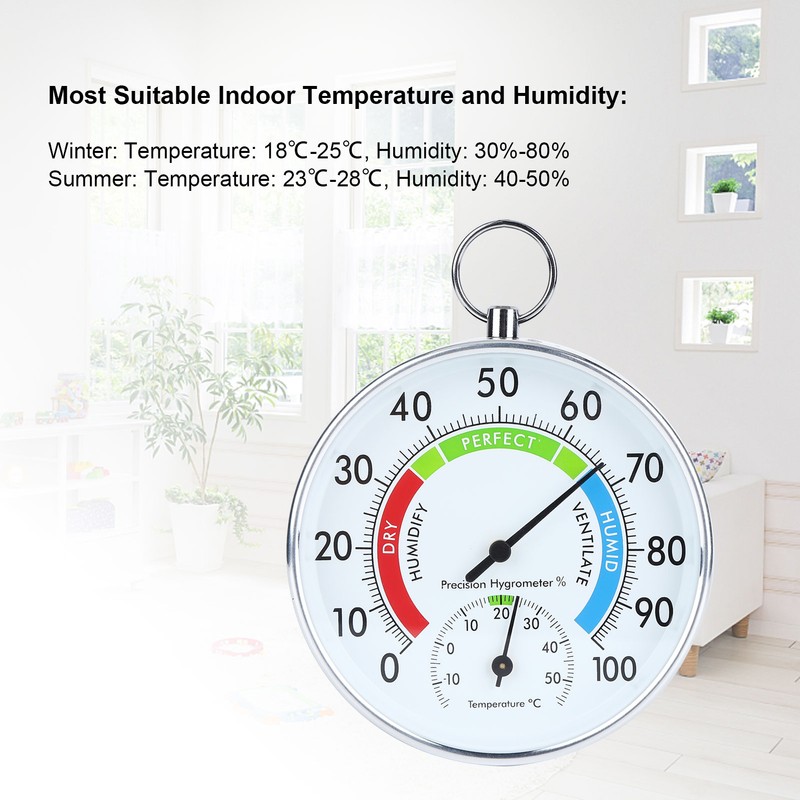 Indoor Thermometer Hygrometer Wall Hanging Temperature Humidity Meter for Home