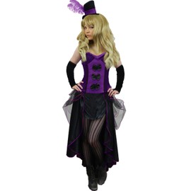 Yummy Bee - Burlesque Corset Showgirl Saloon Carnival Fancy Dress Costume Women's Size 34-46 (36-38, Purple)