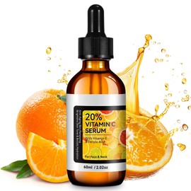 Vitamin C Serum - Pure Vitamin C Face Serum for Face with Hyaluronic Acid, Vitamin E & Ferulic Acid - Anti Aging Facial Serum for Women and Men Skin Care - All Skin Types -2.02 Oz
