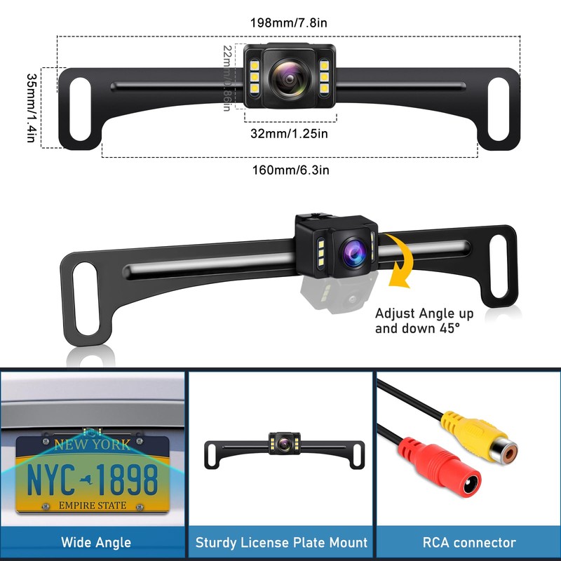 GLK Backup Camera Rear View Camera AHD 1080P Night Vision