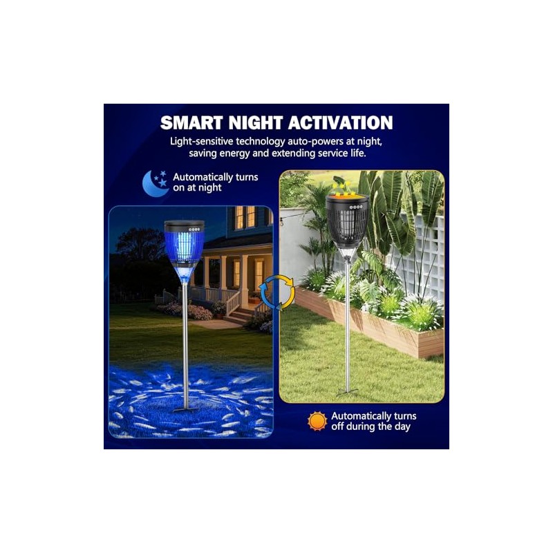All in 1 Solar Bug Zapper Outdoor, Flame & Projection