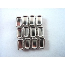 Unbranded 12 Plain Concave Rectangle Silver Tone Studs Clothing Leather 3/8"