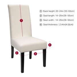 Fuloon Universal Stretch Chair Cover, Removable Protective Chair Cover for Home, Dining Room, Modern Wedding Bouquet, Hotel, Restaurant Decor Set of 4/6