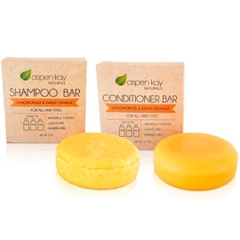 Morrocan Argan Oil Shampoo & Conditioner Bar set - Volumizing & Strengthening Argan Oil Conditioner for All Hair Types, Citrus Scent, Paraben & Sulfate Free, Made in USA