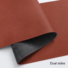 Chitomars Faux Leather Table Runner, Modern Double-Sided Non-Slip Heat Resistant Table Runner Washable Outdoor Table Runner for Wedding Birthday Table Decoration (Grey Terracotta, 40 x 183 cm)