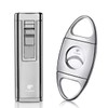 Cigar Cutter and Lighter Set 3 Torch Jet Flame with