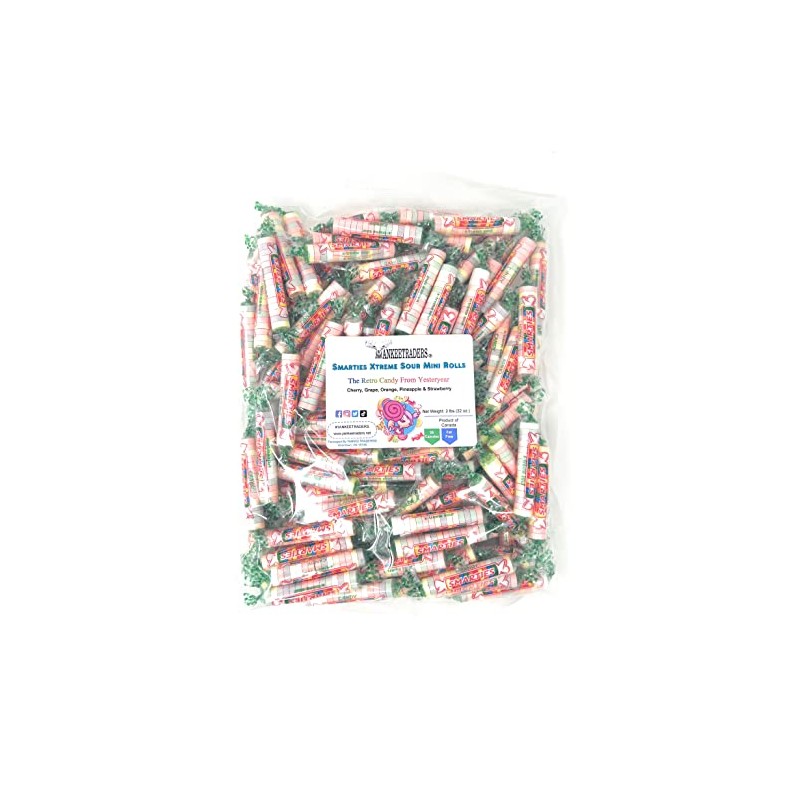Ce De X-Treme Sour Smarties Candy Rolls - 2 lb