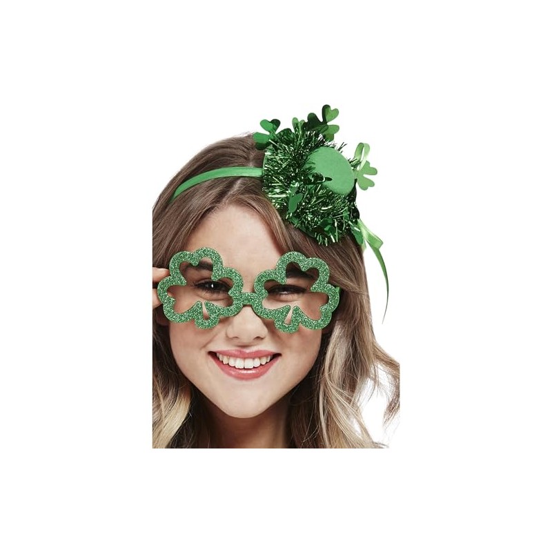 Smiffys Paddy's Day Mini Glitter Top Hat with Tinsel &