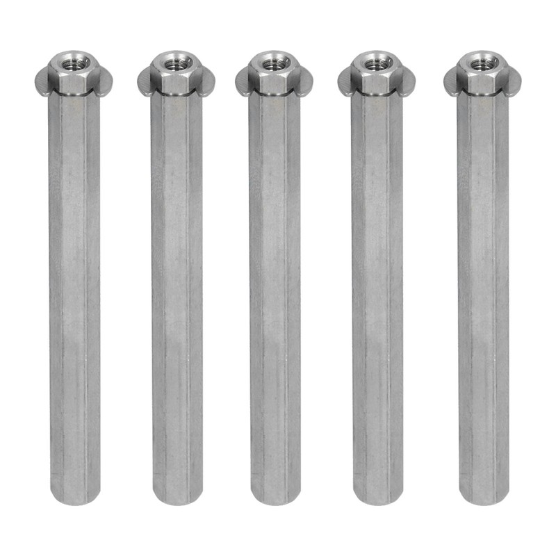 5Pcs Long Rod Nut Hex Coupling Female Threaded Straight Bar