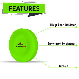 Set of 3 Mini Frisbee – The Small Frisbee Disc Flies Over 60 Metres – The New Trendy Sport – Alternative to the Normal Frisbee Sport, green