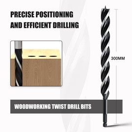 hsawbit Wood Drill Bits, 26mm x 300mm Auger Drill Bit Extra Long Drill Bits Wood Plastic, Drywall Woodworking Hole Drill Bit