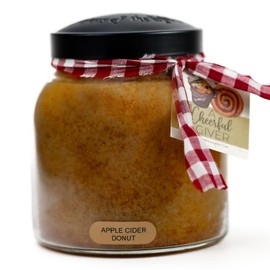 Apple Cider Donut Scented Candle 34-Ounce Papa Jar Candle Keepers of The Light- Fall Scented Candles- A Cheerful Giver