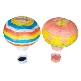 Operitacx 2pcs Hot Air Paper for Party Decorations Colorful Hanging for Birthdays Weddings Home Use Adorable Design with Floral and Striped Patterns