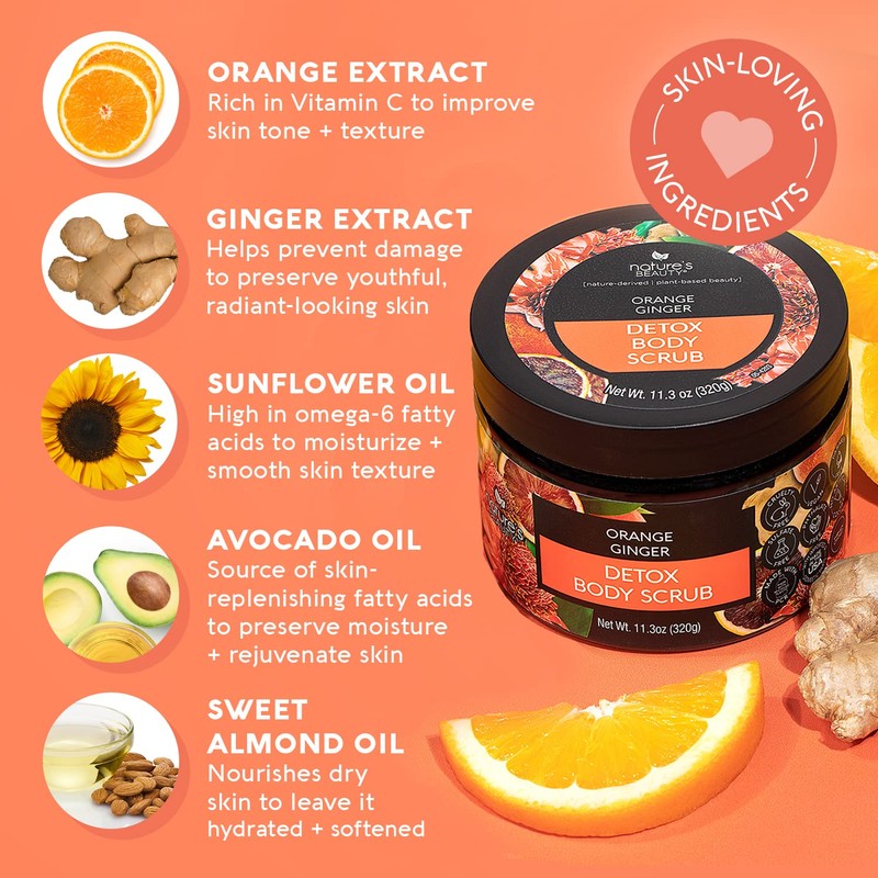 Nature's Beauty Orange Ginger Detox Body Scrub Multi-Pack - Gently