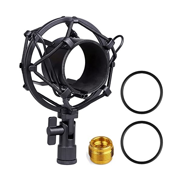 Koolertron Microphone Shock Mount,Mic Clip Holder,Universal 50MM Anti-Vibration Mic Holder