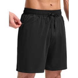 BALEAF 5 inch Swimming Trunks for Men with Compression Liner Quick Dry Mens Swim Trunks Bathing Suit Board Shorts with Zippered Pockets Black L, Black, Large