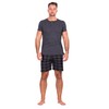 HEYO Men's Short Cotton Pyjamas 2-Piece Set Shorts T-Shirt, dark