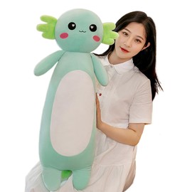 Somao Long Axolotl Plush Pillow, Cute Axolotl Stuffed Animal Body Plush Soft Plushies Doll Toy for Girls Boys(100cm/39.3inch,Green)