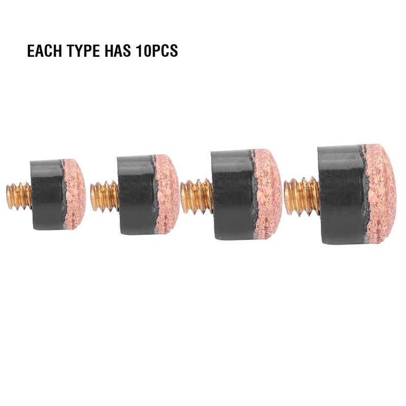 10PCS Screw-on Billiard Cue Tips Billiards Rod Stick Replacement Parts
