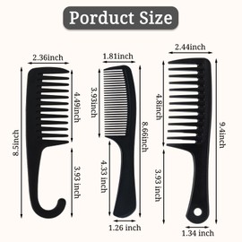 3 Pcs Wide Tooth Comb Detangling Comb Set Hair Comb for Styling Large Shower Comb for Women Men Curly Straight Thick Wavy Long Hair